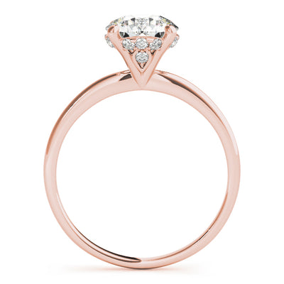 14K Rose Gold 1 ct Diamond Single Row Engagement Ring