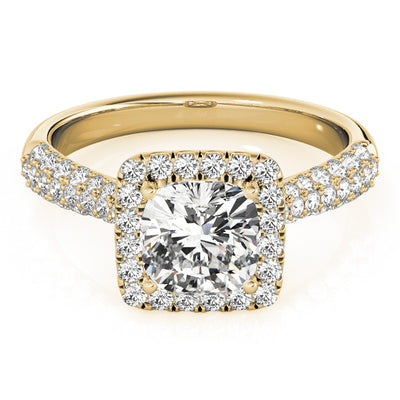 14K Yellow Gold 1.33ctw Cushion Diamond Halo Ring