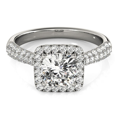 Cushion Diamond Halo Engagement Ring