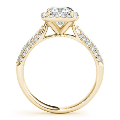 14K Yellow Gold 1.33ctw Cushion Diamond Halo Ring