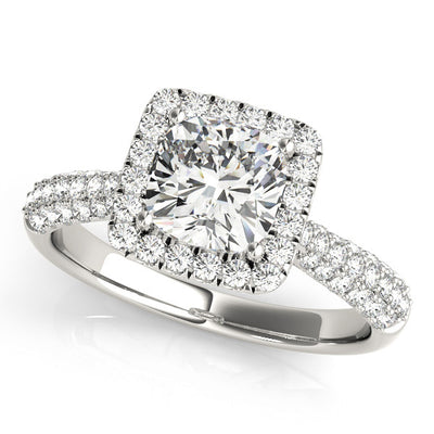 Cushion Diamond Halo Engagement Ring