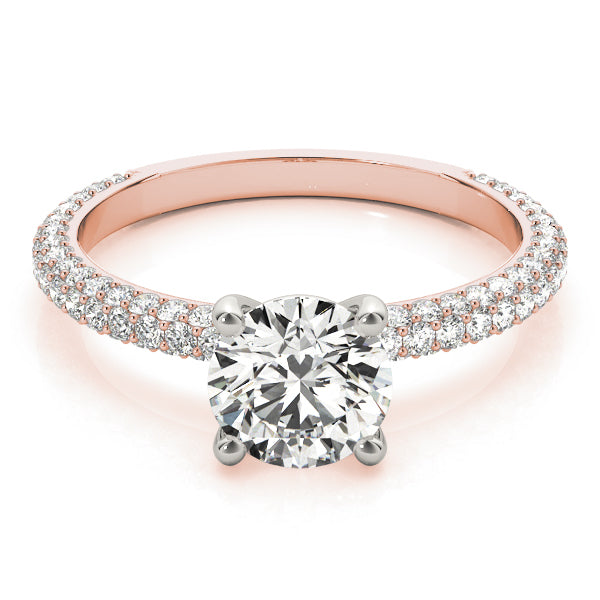 18K Rose Gold 1 ct Diamond Pave Engagement Ring