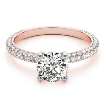 18K Rose Gold 1 ct Diamond Pave Engagement Ring