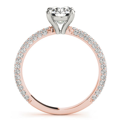 18K Rose Gold 1 ct Diamond Pave Engagement Ring