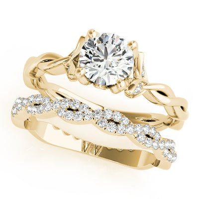 14K Yellow Gold Round Diamond Solitaire Ring