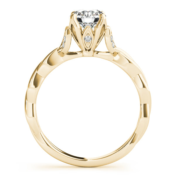 14K Yellow Gold Round Diamond Solitaire Ring