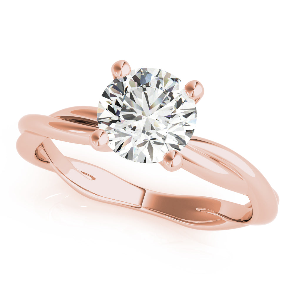 18K Rose Gold 1 CT Round Diamond Ring