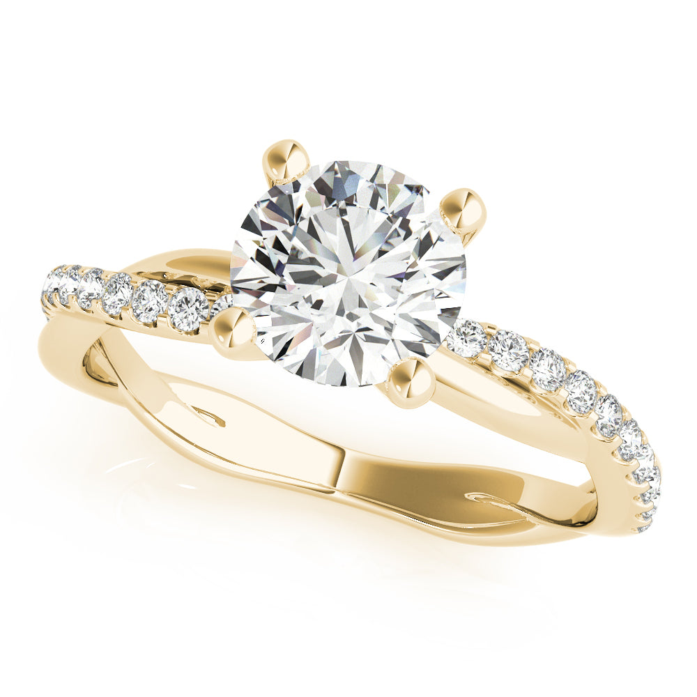 14K Yellow Gold Round Diamond Fashion Ring