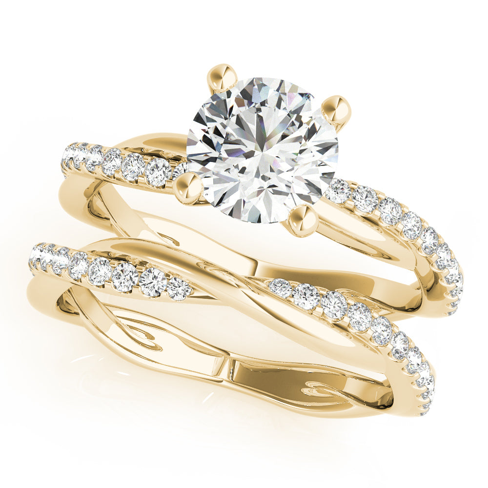 14K Yellow Gold Round Diamond Fashion Ring