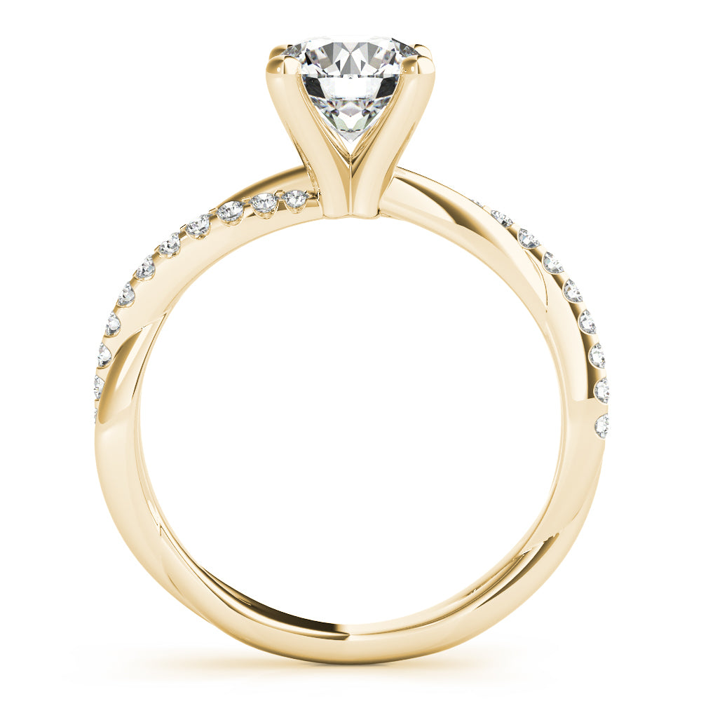 14K Yellow Gold Round Diamond Fashion Ring