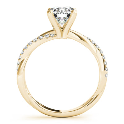 14K Yellow Gold Round Diamond Fashion Ring