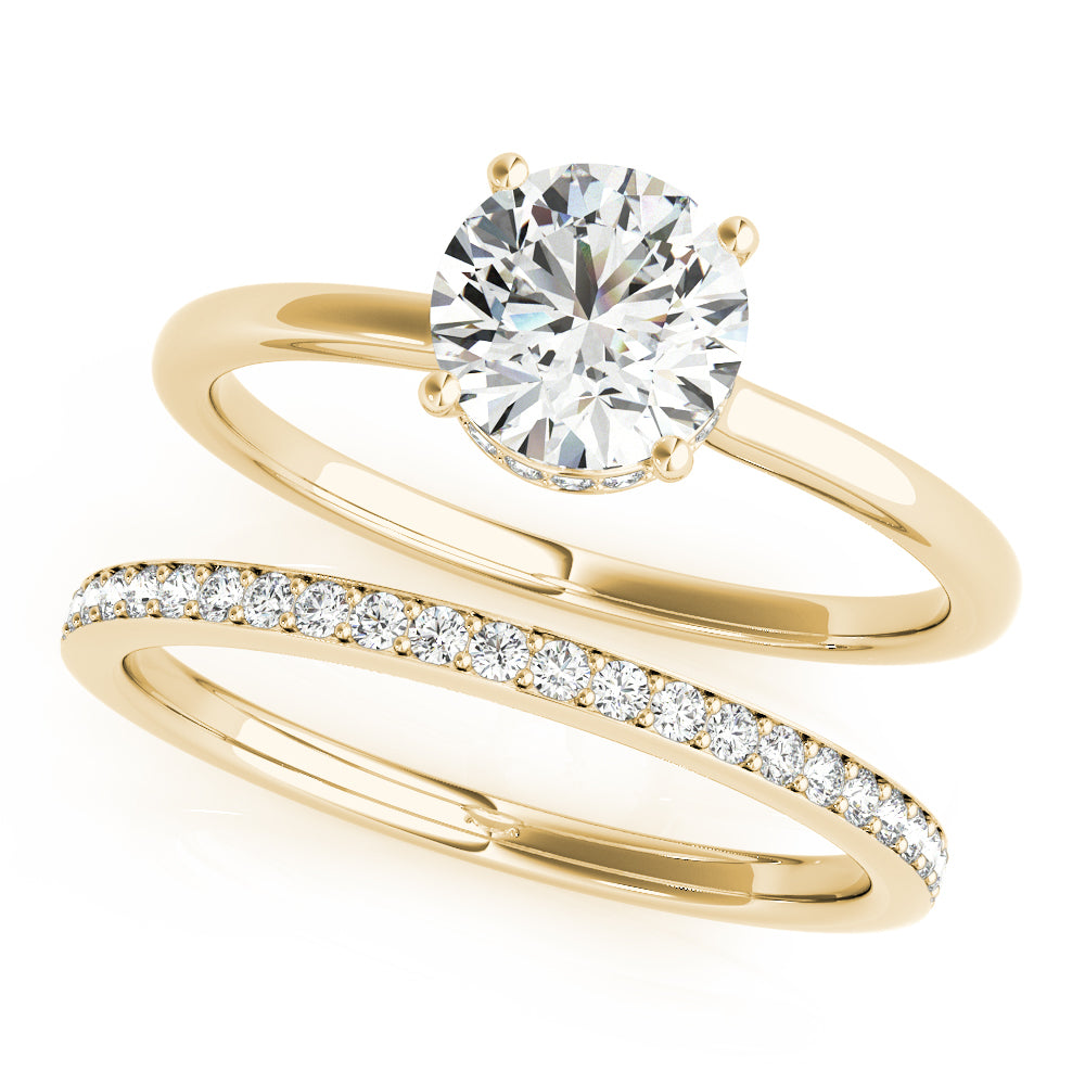 14K Yellow Gold 1 CT Round Diamond Solitaire Ring
