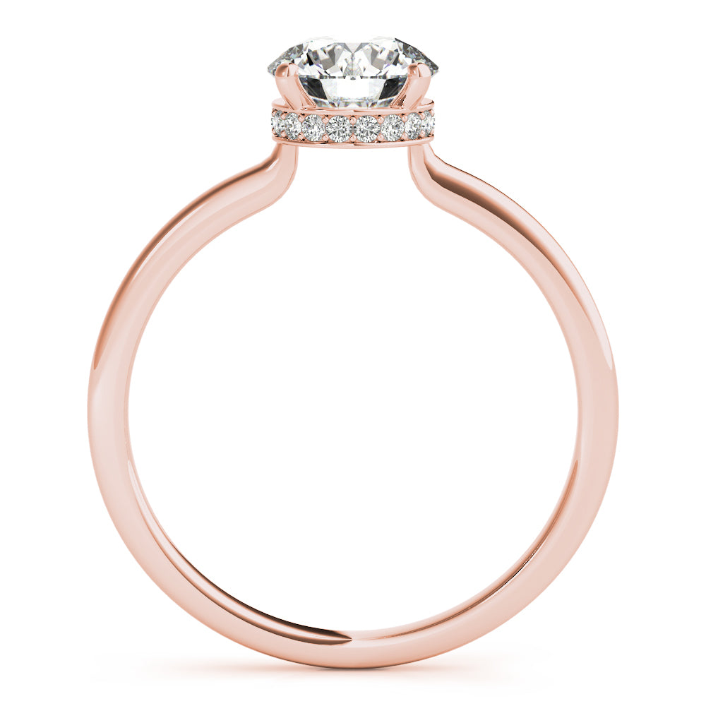 14K Rose Gold 1 CT Round Diamond Engagement Ring