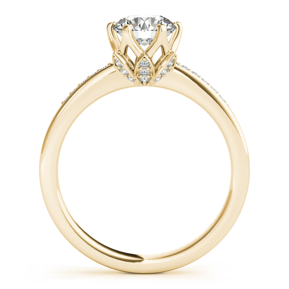 18K Yellow Gold 1.125ctw Round Diamond Engagement Ring