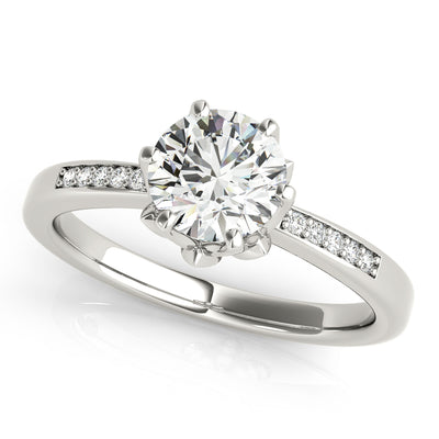 Diamond White Gold Single Row Engagement Ring