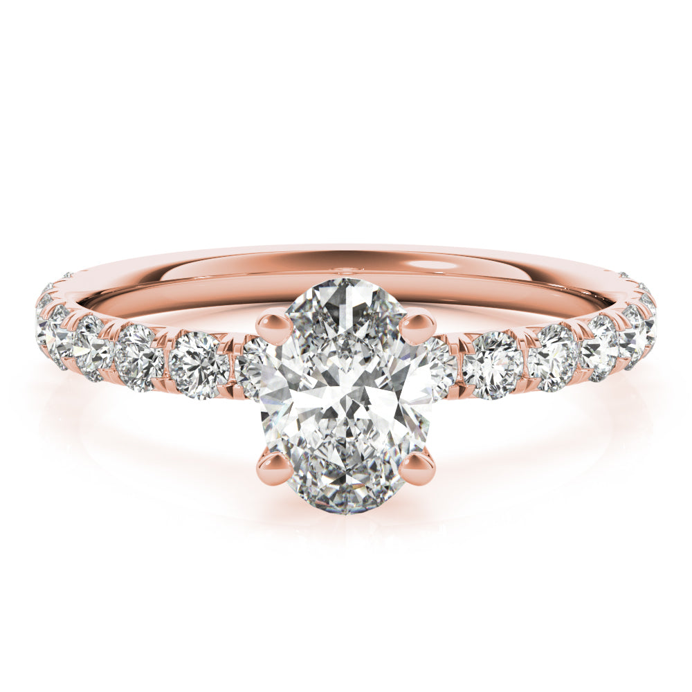 Rose Gold Oval Diamond Engagement Ring 0.51ctw