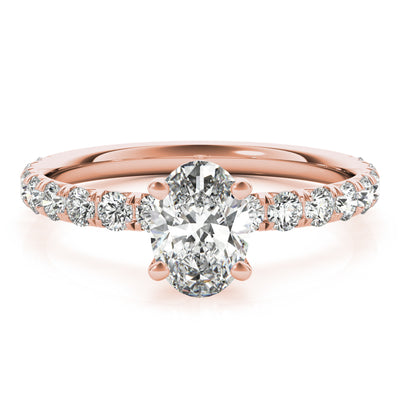 Rose Gold Oval Diamond Engagement Ring 0.51ctw