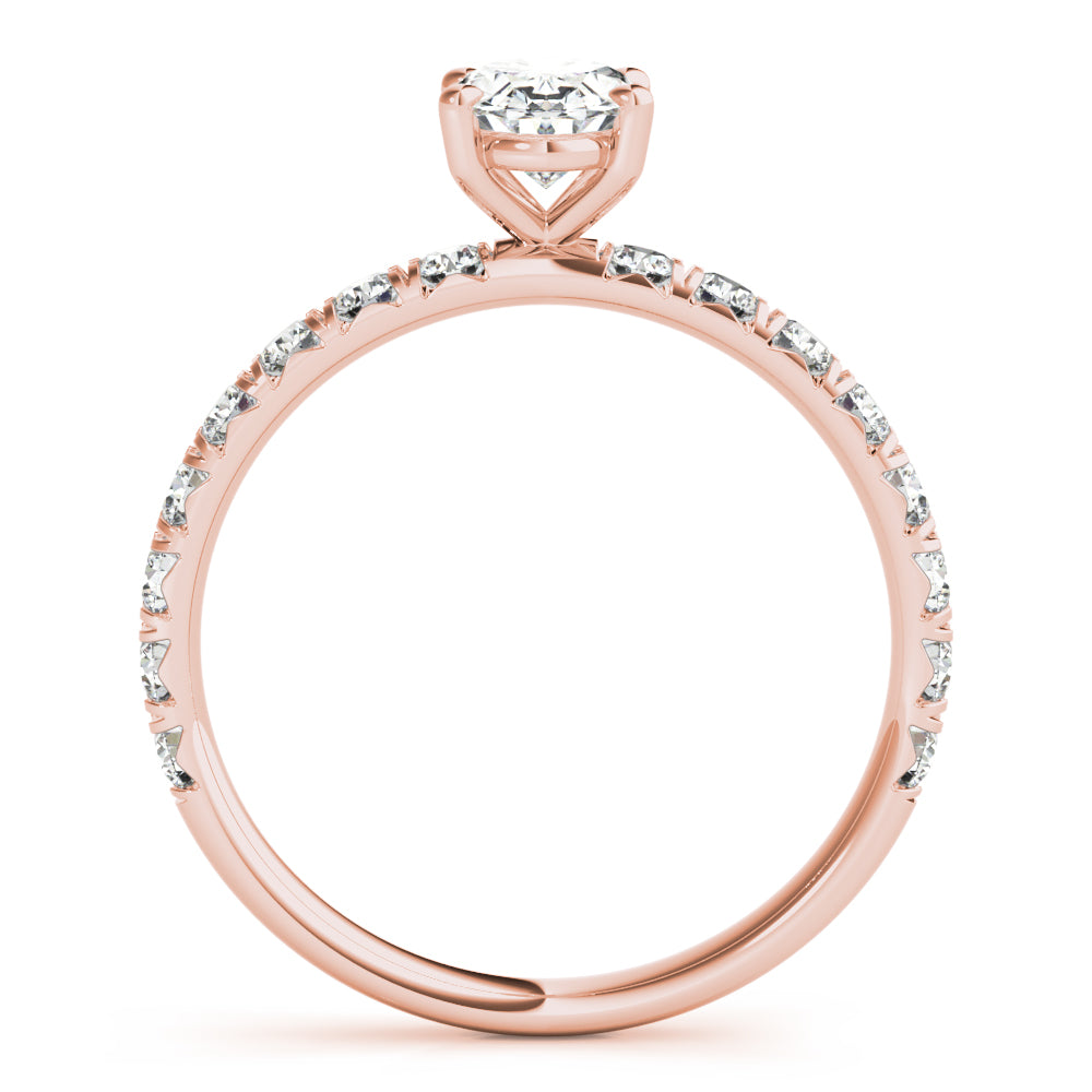 Rose Gold Oval Diamond Engagement Ring 0.51ctw
