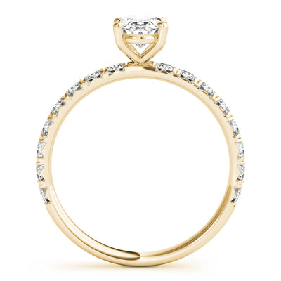 14K Yellow Gold Oval Diamond Engagement Ring