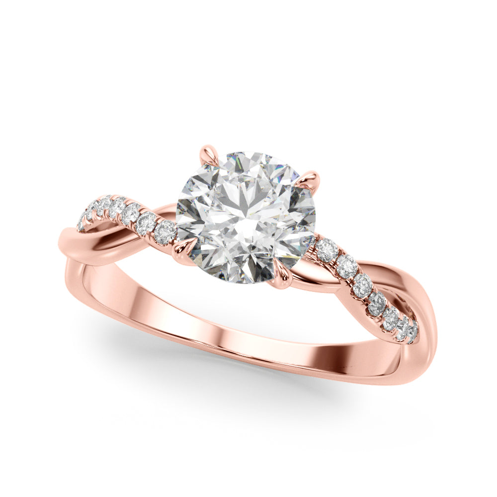 18K Rose Gold 1 ct Diamond Fashion Engagement Ring