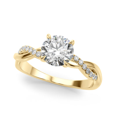 14K Yellow Gold Round Diamond Fashion Ring