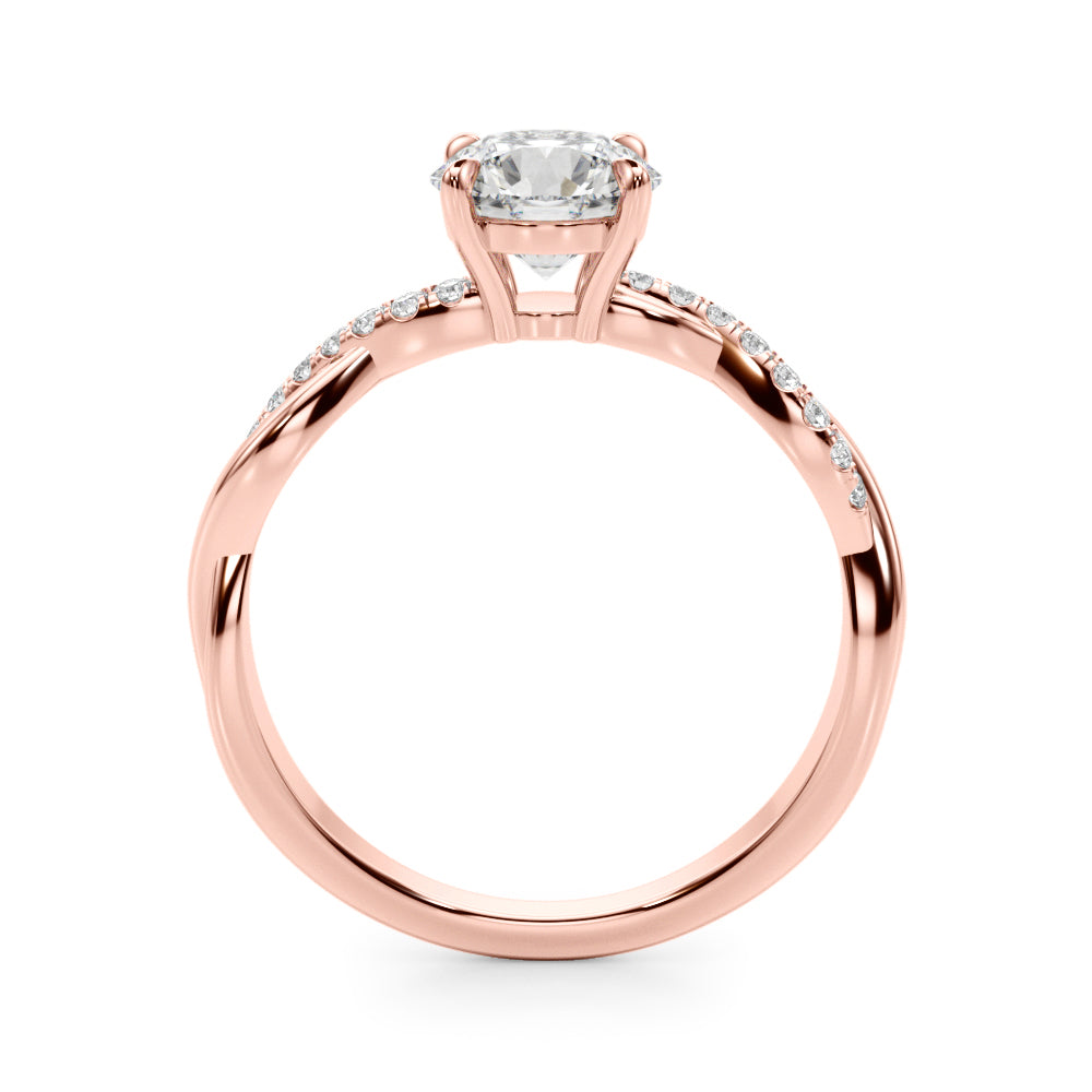 18K Rose Gold 1 ct Diamond Fashion Engagement Ring