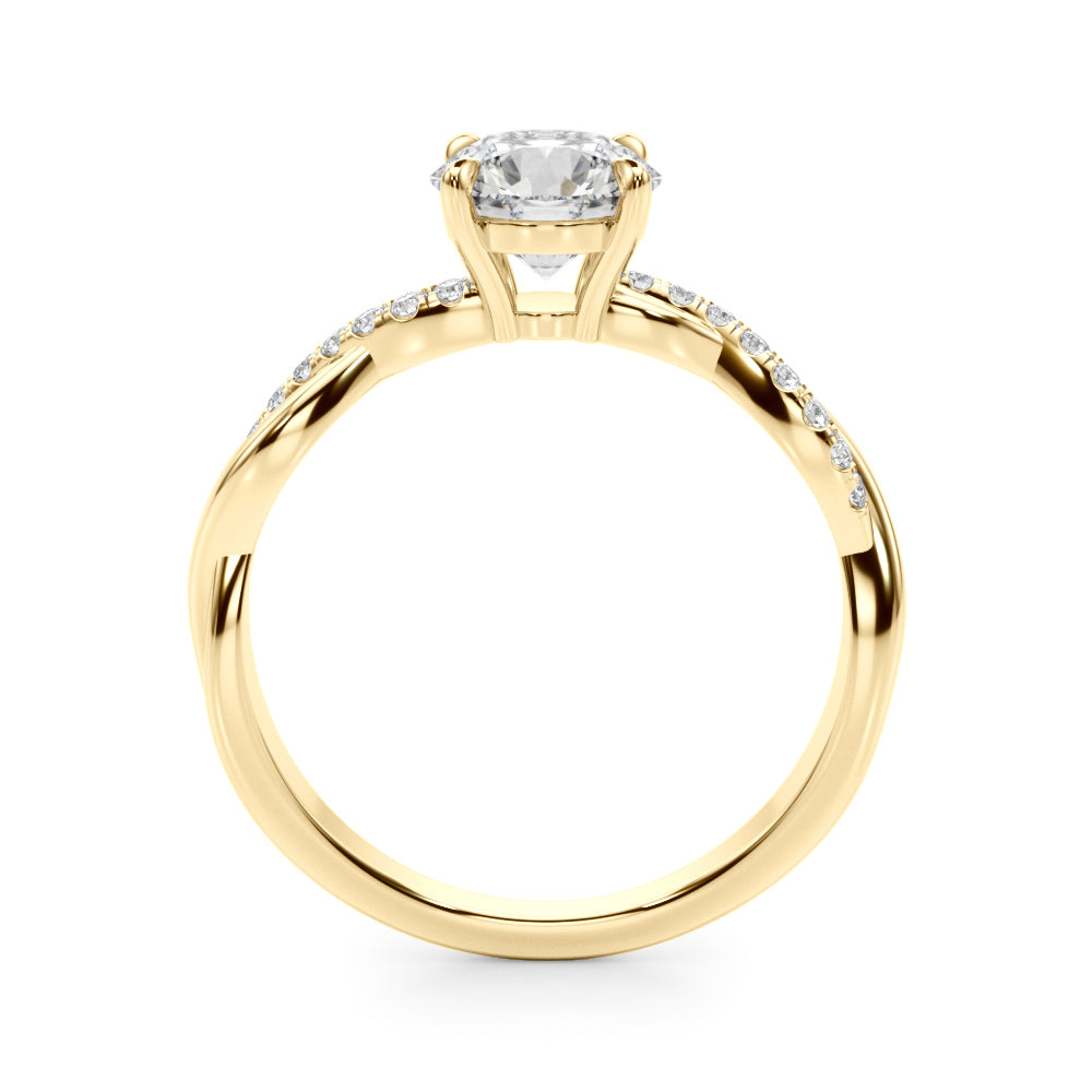 14K Yellow Gold Round Diamond Fashion Ring