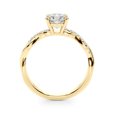 14K Yellow Gold Round Diamond Fashion Ring