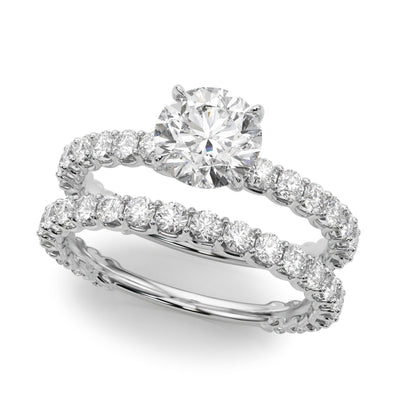 1 Carat Round Diamond Single Row Engagement Ring
