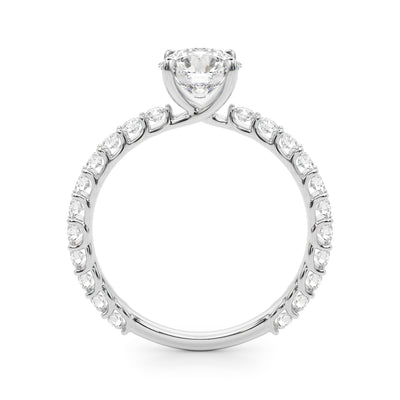 1 Carat Round Diamond Single Row Engagement Ring