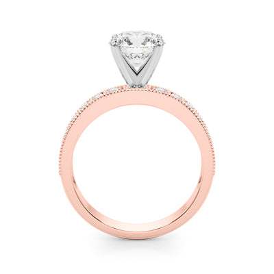 Rose Gold 14-Diamond Single Row Engagement Ring