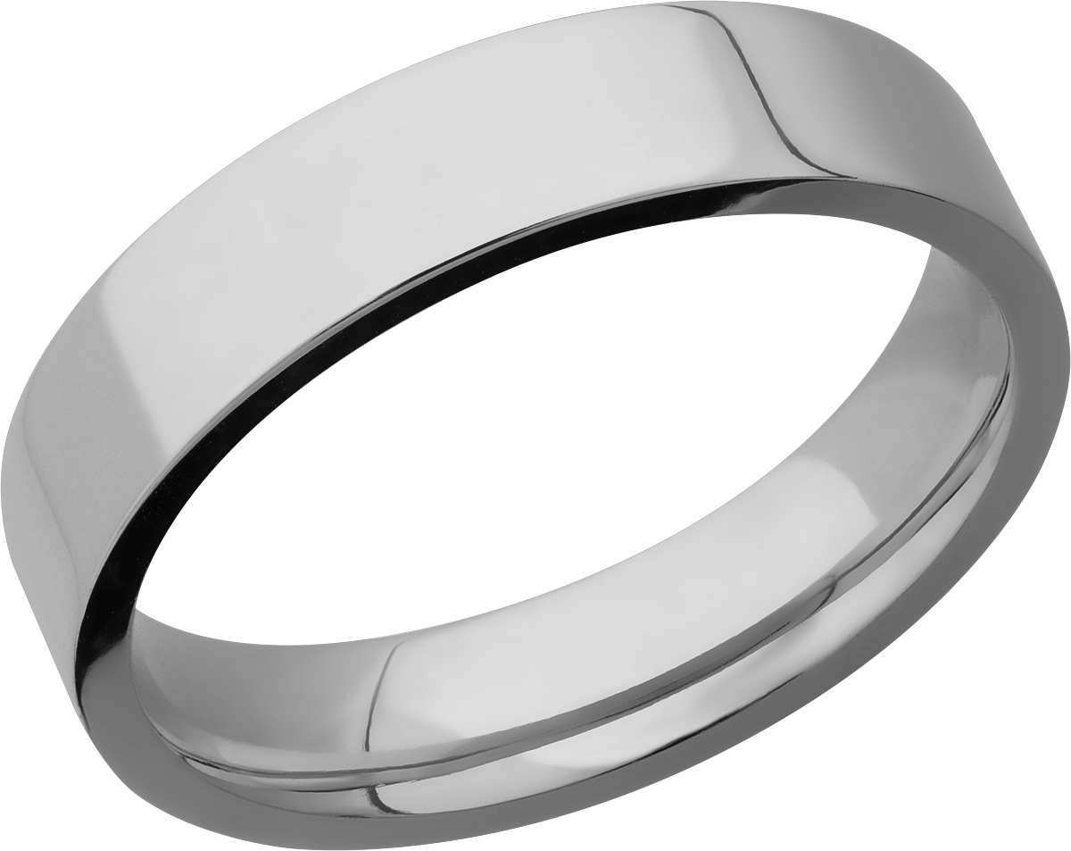 Titanium 5mm flat band with slightly rounded edges