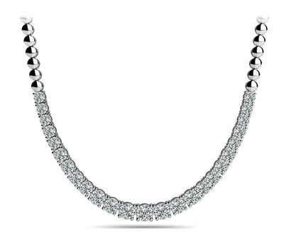 Round Diamond Multi-Stone Graduating Necklace