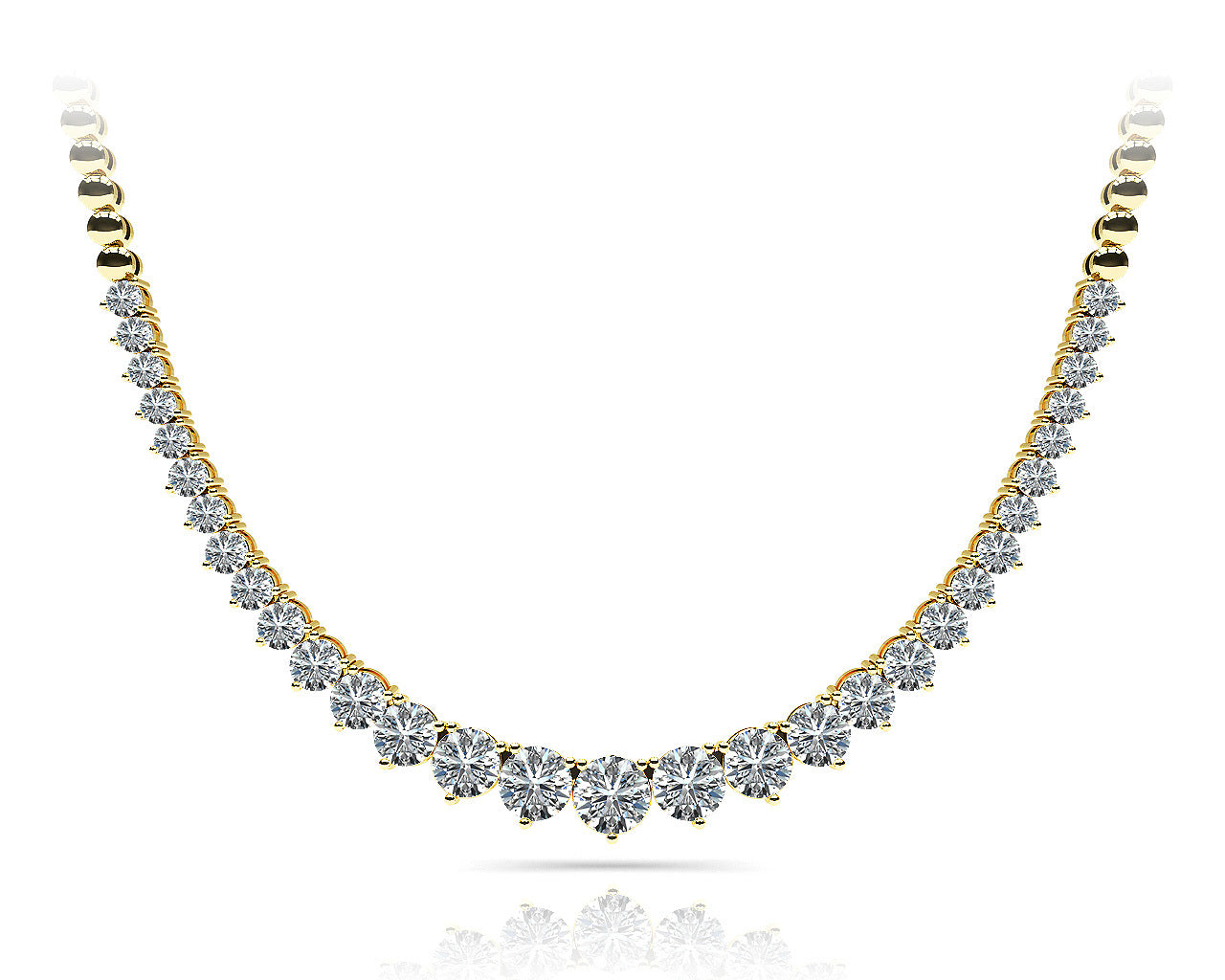 14K Yellow Gold Multi-Diamond Fashion Necklace