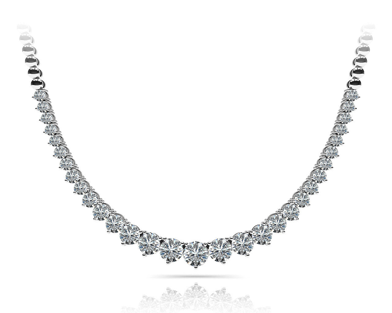 Round Diamond Multi-Stone Graduating Necklace
