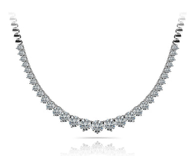 Round Diamond Multi-Stone Graduating Necklace