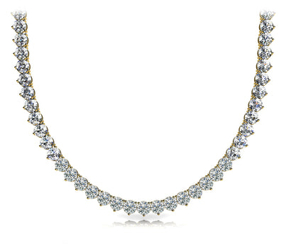 14K Yellow Gold Round Diamond Fashion Necklace