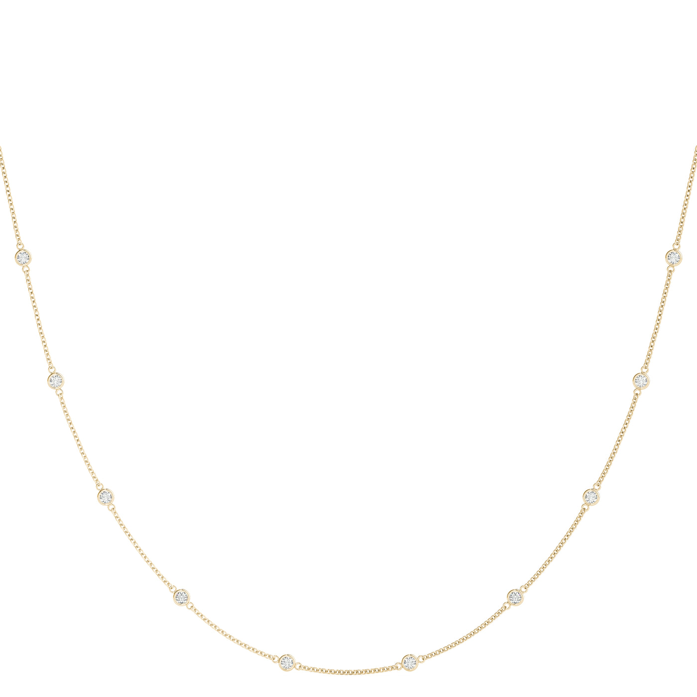 14K Yellow Gold 1 ct Diamond Fashion Necklace