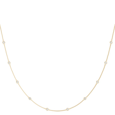 14K Yellow Gold 1 ct Diamond Fashion Necklace