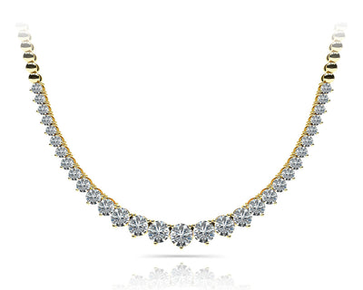 14K Yellow Gold Round Diamond Fashion Necklace