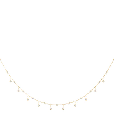 14K Yellow Gold Round Diamond Fashion Necklace