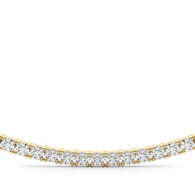 14K Yellow Gold Diamond Cluster Necklace
