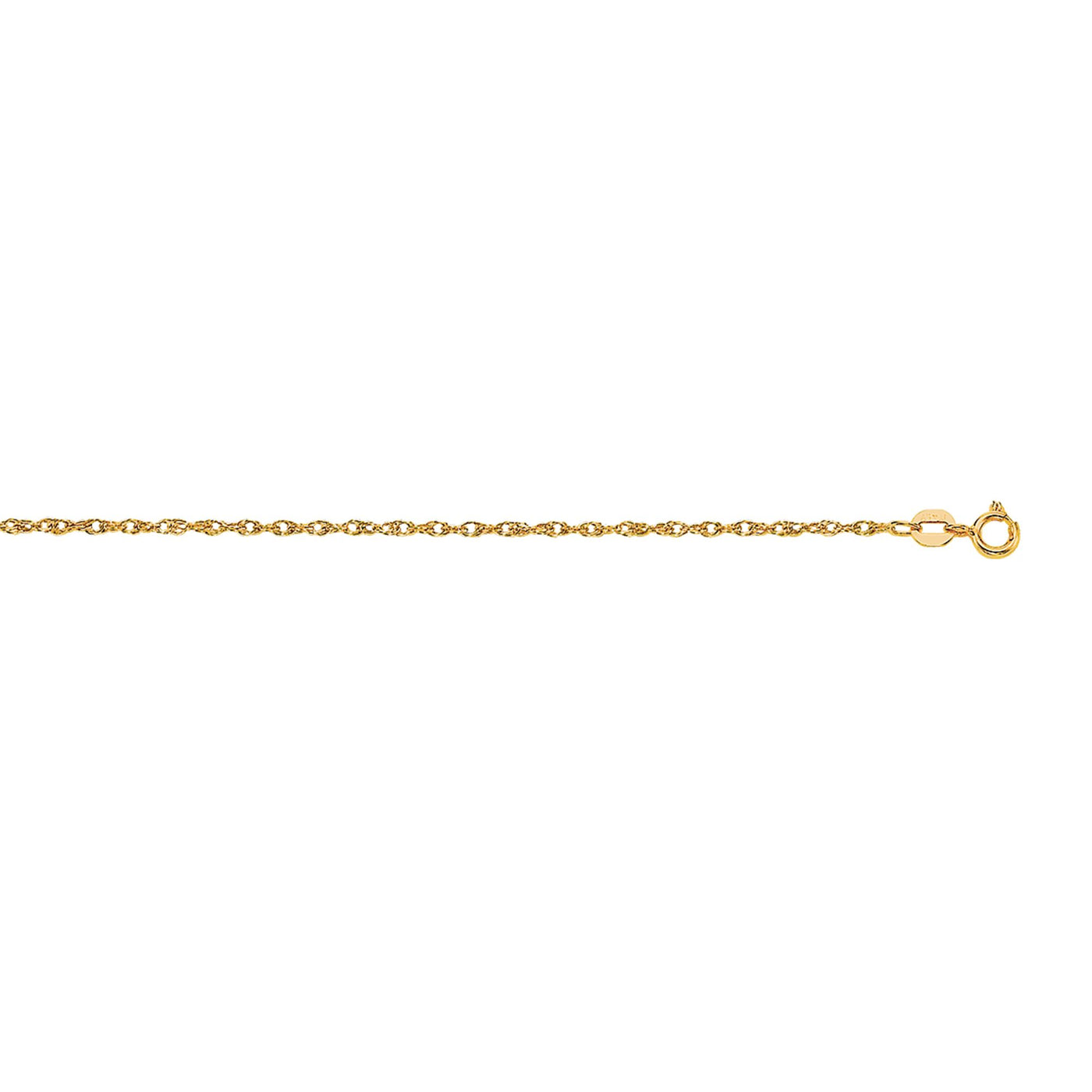 14K Gold .95mm Machine Rope Chain (Carded)