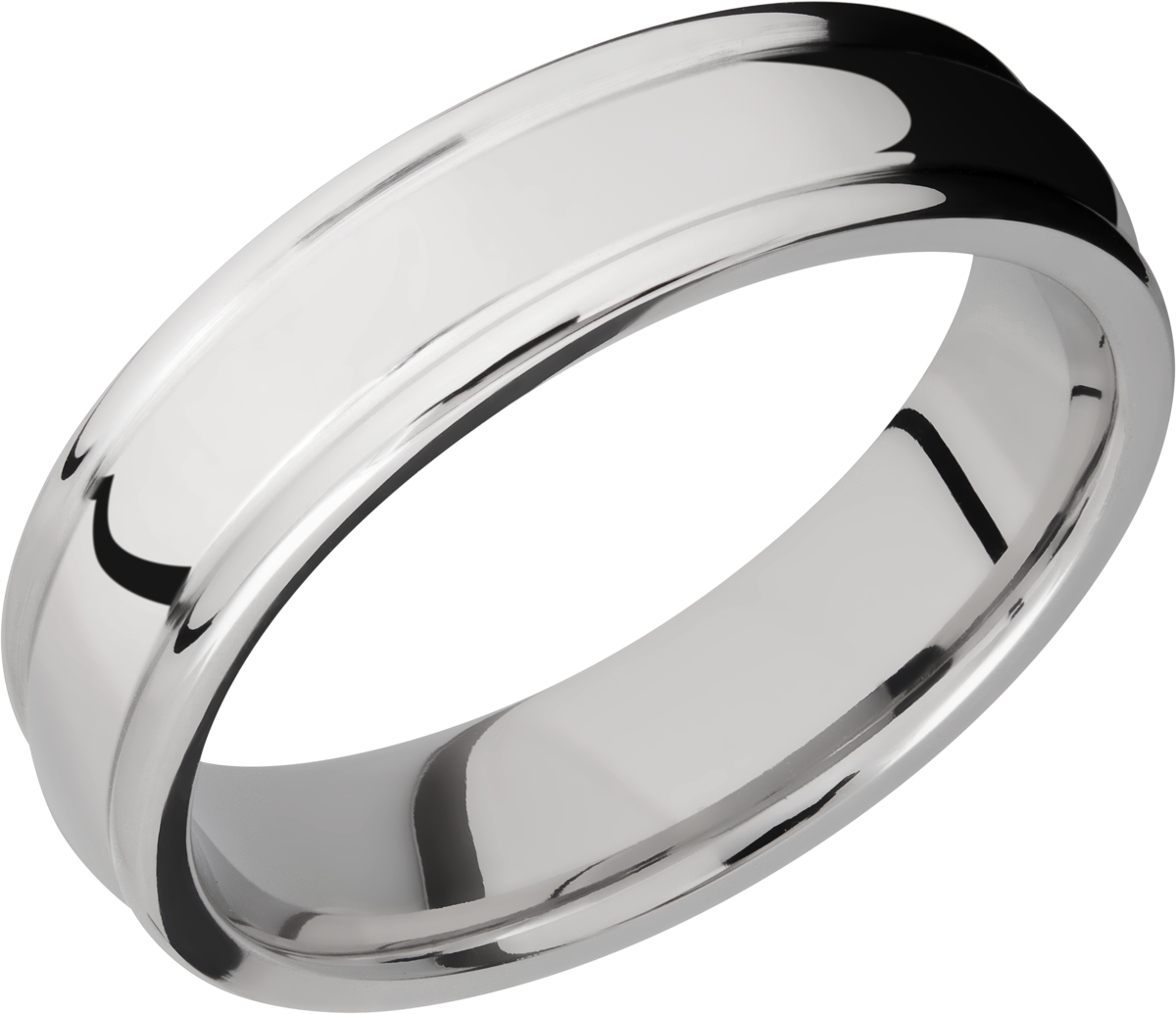 Titanium 6mm domed band with rounded edges