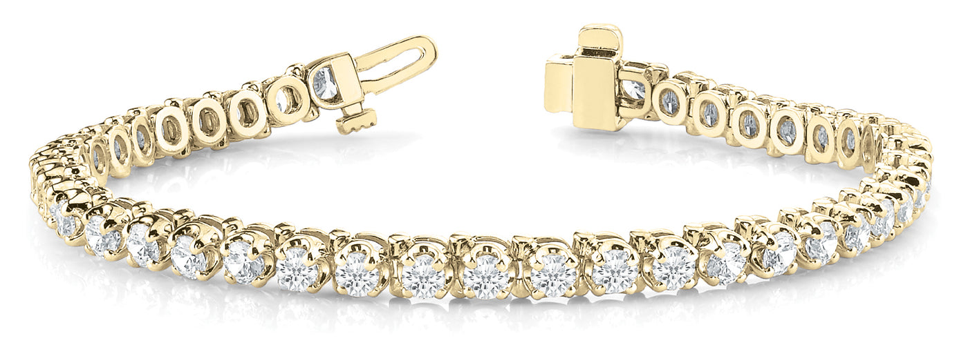 14K Yellow Gold Diamond Tennis Bracelet