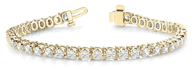 14K Yellow Gold Diamond Tennis Bracelet