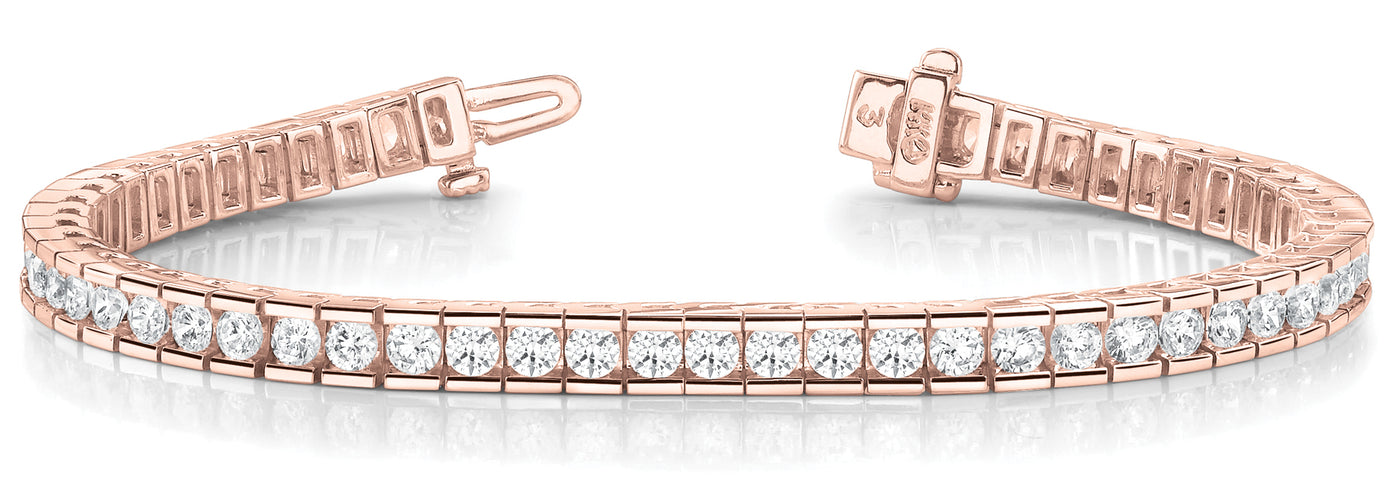 14K Rose Gold Diamond In-Line Bracelet