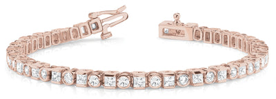 14K Rose Gold 4ct Diamond Bezel Bracelet
