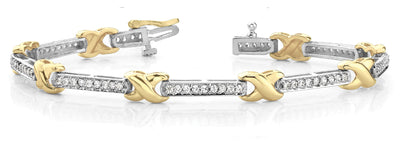 14K Yellow Gold Diamond Fashion Tennis Bracelet