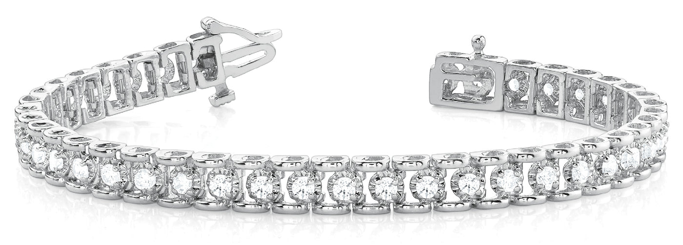 Round Diamond In-Line Tennis Bracelet